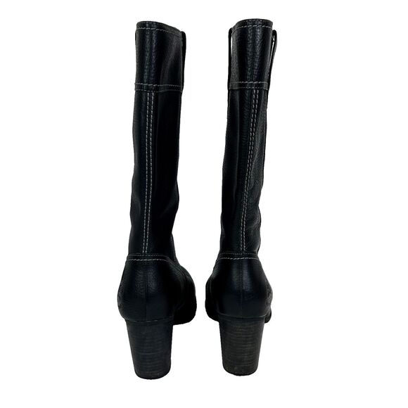 Timberland Rudston Heeled Boots Black Knee High Pull On Riding Shoes Leather 8.5 - Picture 5 of 14